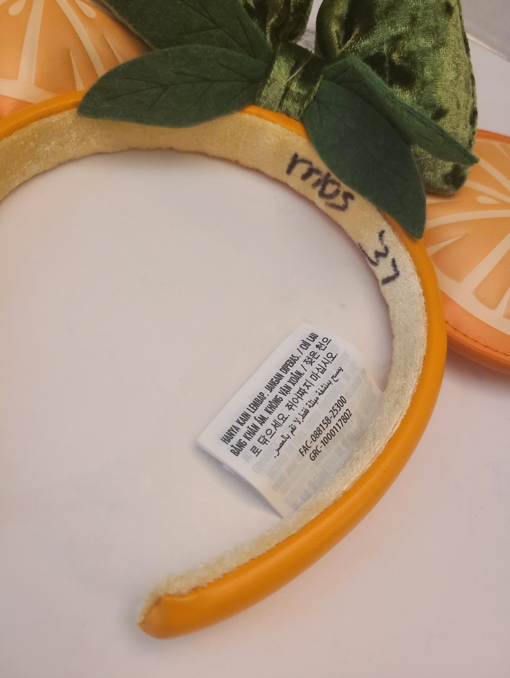 Disney Parks WDW Orange Citrus Fruit Minnie Mickey Ears Headband, New - Picture 3 of 3